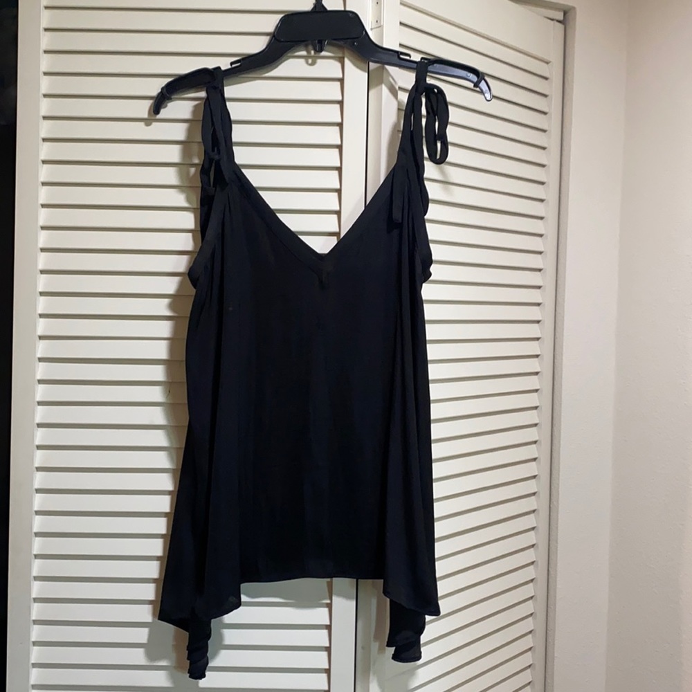 Zara Silky Tank Top with Ties at Shoulder